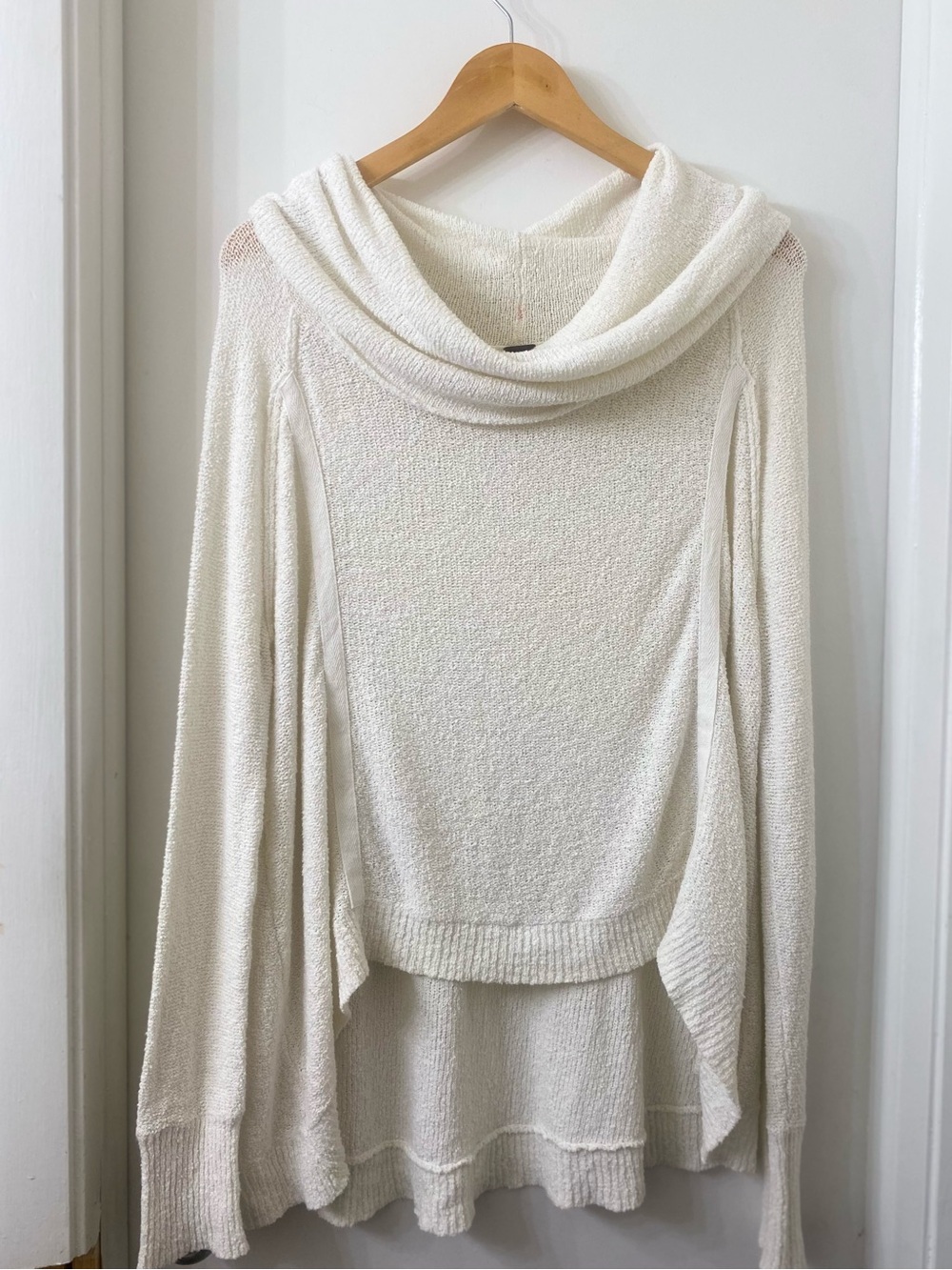 Free People Ivory Slouchy Cowl Neck Sweater